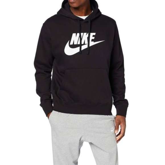 Nike Sportswear Club Fleece Pullover Hoodie with Logo, Black, Size XL, NWT $55 - Picture 1 of 4